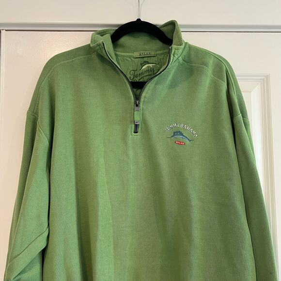 Tommy Bahama Men's Relaxed Fit Quarter Zip Pullover in Green Size‎ M - Picture 3 of 9